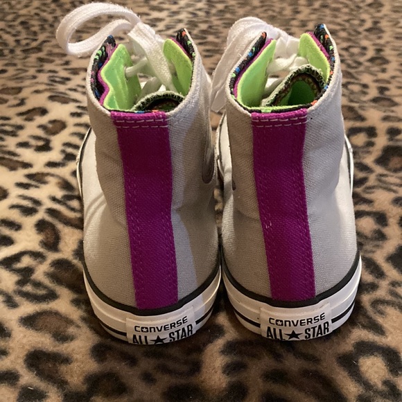 2 for $40 CONVERSE ALL STAR Shoes DOUBLE TONGUE POLKA DOT GREY Unisex Size 5 - Picture 7 of 10